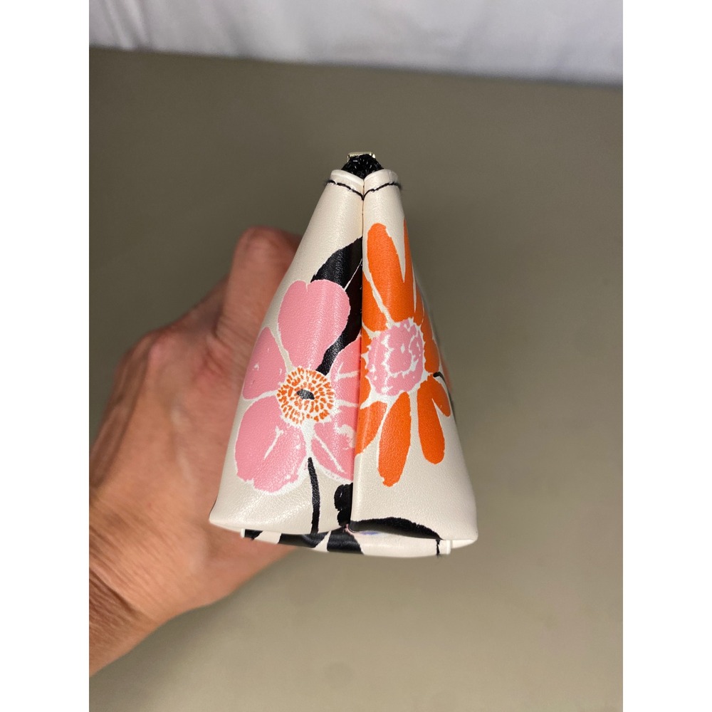 Kate Spade New York Floral Butterfly Pencil Case Cosmetic Pouch Cream Multi - Picture 3 of 10